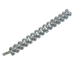 Vintage Napier Silver Multi Link Chain Bracelet Mod Chunky Fashion Jewelry Chic